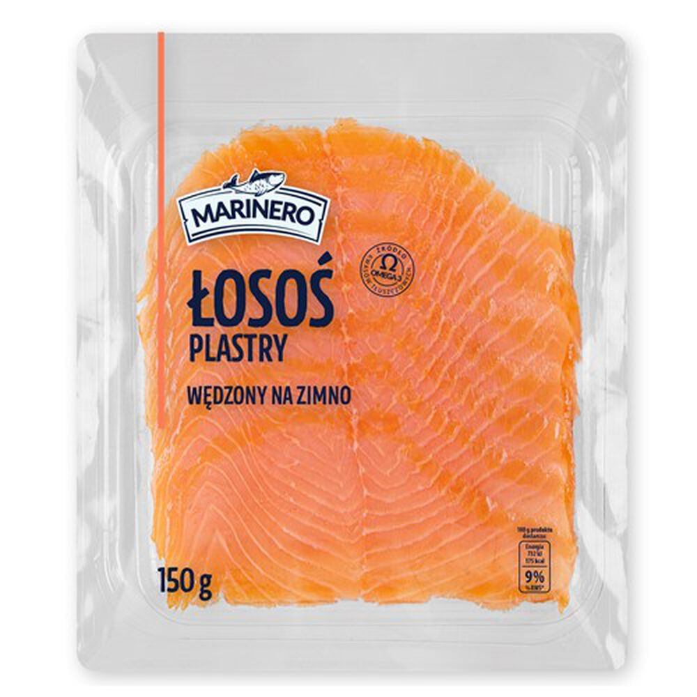 Marinero Łosoś Norweski wędzony plastry 150 g. /szt.