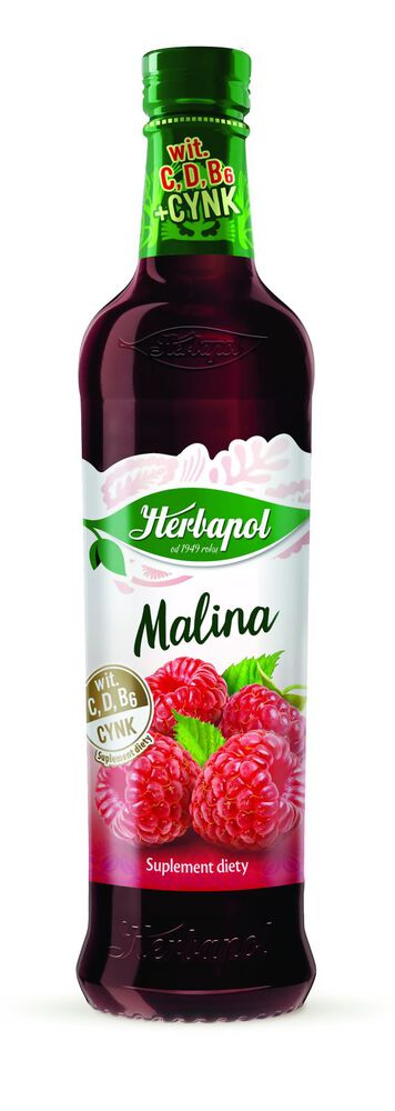 Herbapol Syrop malinowy z witaminami C,D, B6 i cynkiem 500 ml. /szt.