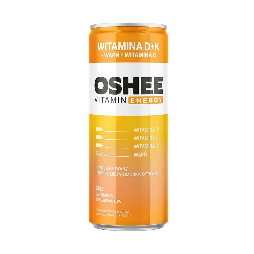 Oshee Napój gazowany o smaku mięta-limonka-cytryna Vitamin Energy 250 ml. /szt.