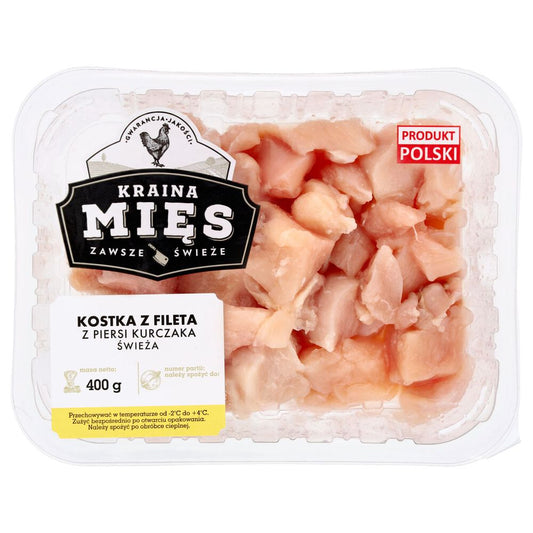 Kraina Mięs Kostka z fileta z piersi kurczaka świeża 400 g. /szt.