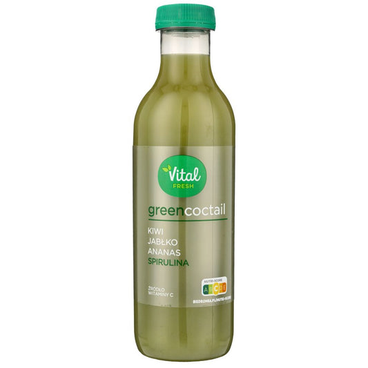 Vital Fresh Napój green coctail o smaku kiwi, jabłko, ananas, spirulina 750 ml. /but.
