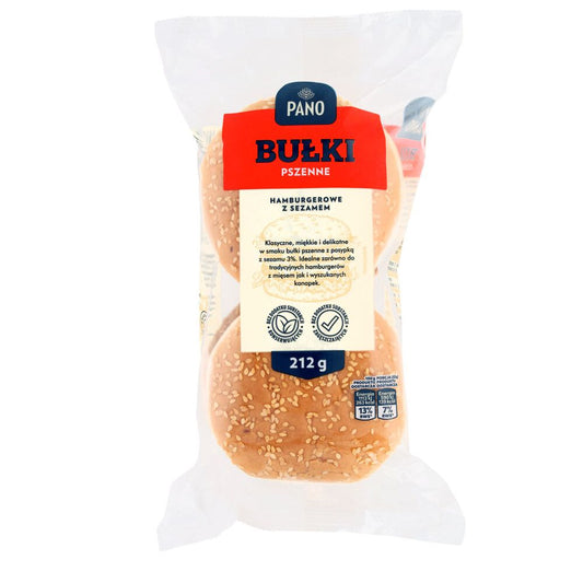 Pano Bułki pszenne hamburgerowe z sezamem 212 g. /szt.